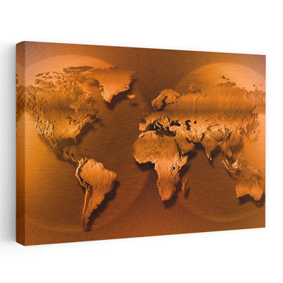 Close-Up Of Map Of World Abstract Contemporary Landscape Nature Art