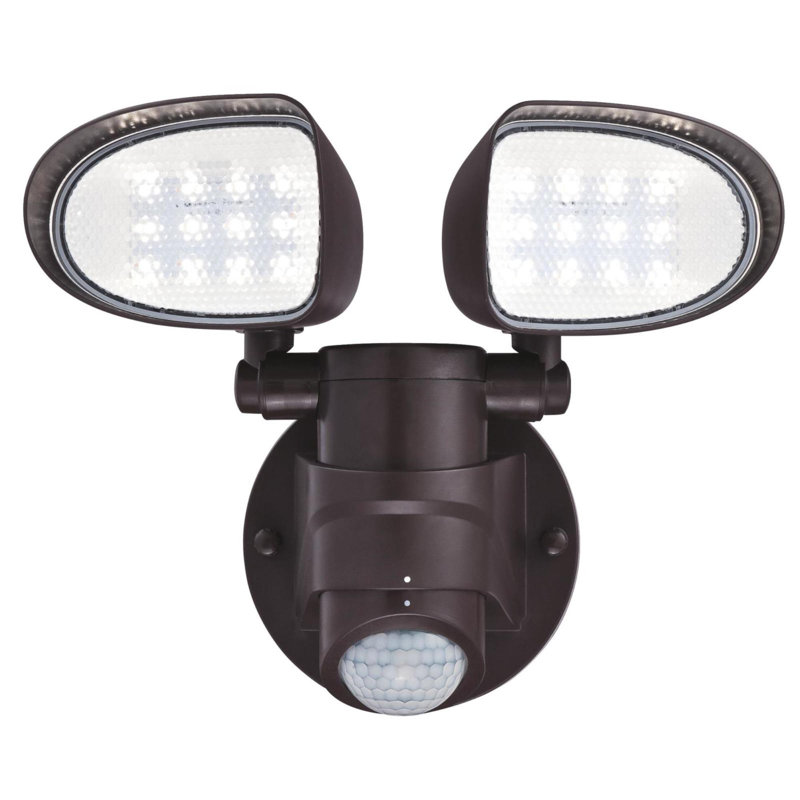 18-Watt LED Outdoor Security Flood Light with Motion Sensor, Bronze