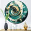 Horloge murale bleu foncé et spirale dorée I-93380886