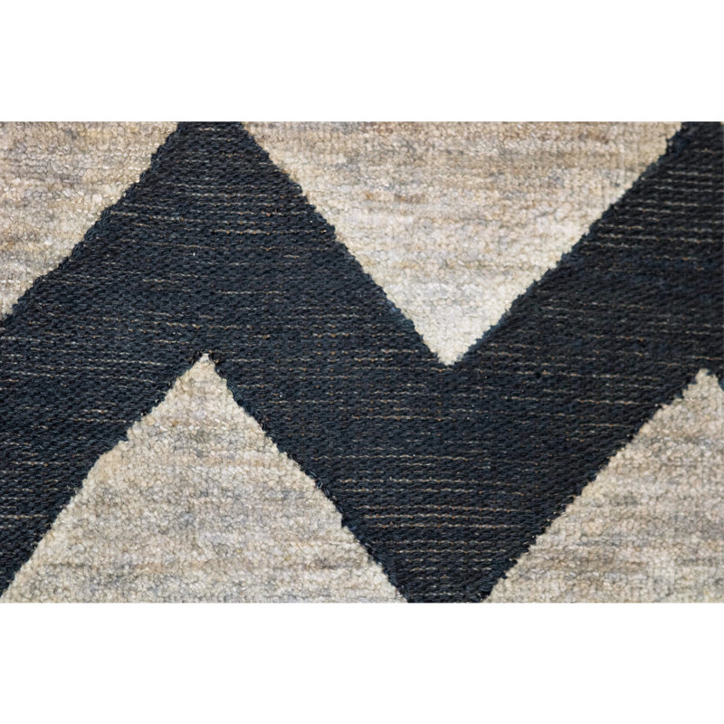 Tapis rectangulaire en laine noué à la main