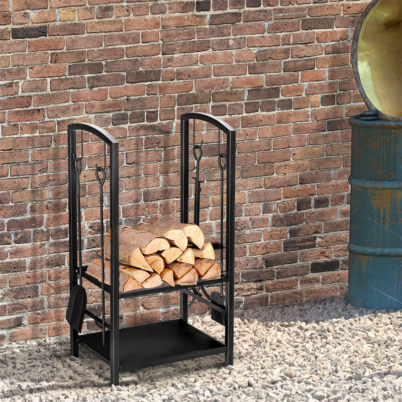 Indoor/Outdoor Firewood Storage with Tool Holder