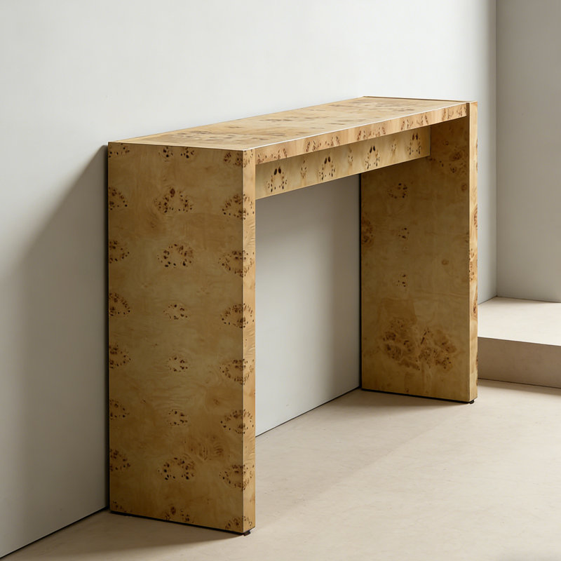 Console Retro Minimalist Art, H 27,95 po x l 39,37 po x P 12,99 po, Bois naturel