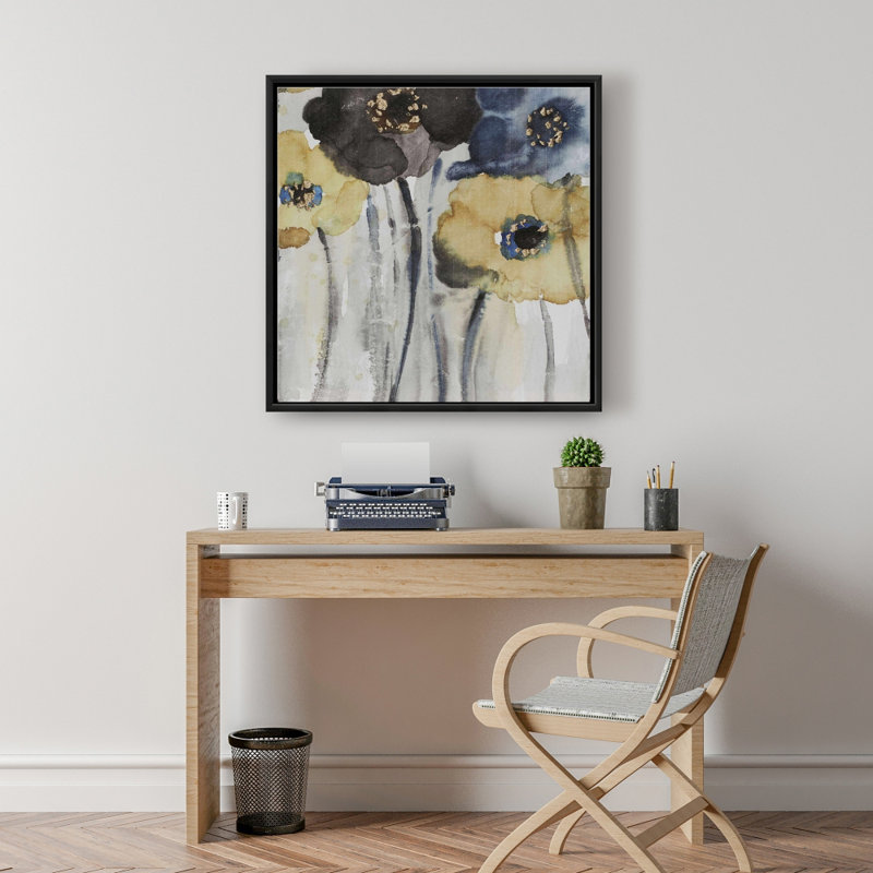 " Gray Blue And Yellow Flowers "
