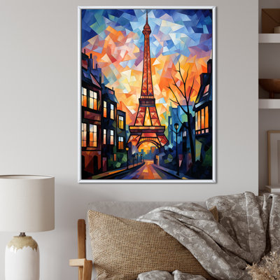 Cubic Paris Window View Elegant Sunset III - City Paris, art mural