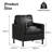 Faux Leather Accent Chair With Metal Legs & Side Pocket-1163743007