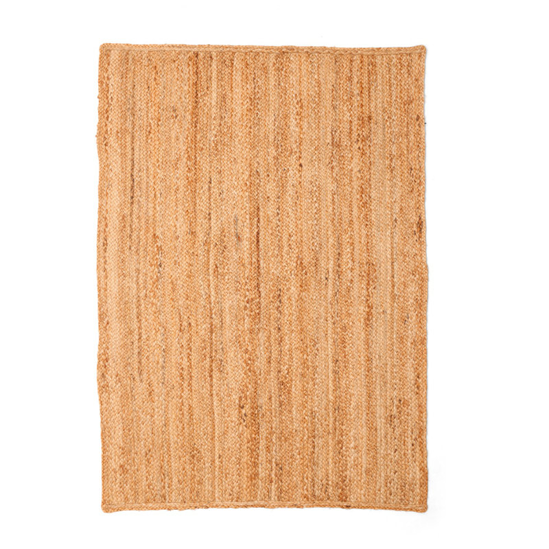 Juna Solid Colour Hand Woven Hand Knotted Natur Area Rug, Rectangular 60cm x 90cm