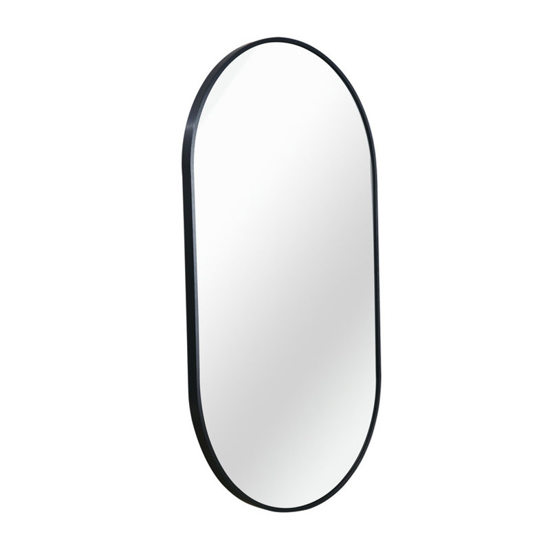 Miroir ovale noir en métal 20 po x 28 po