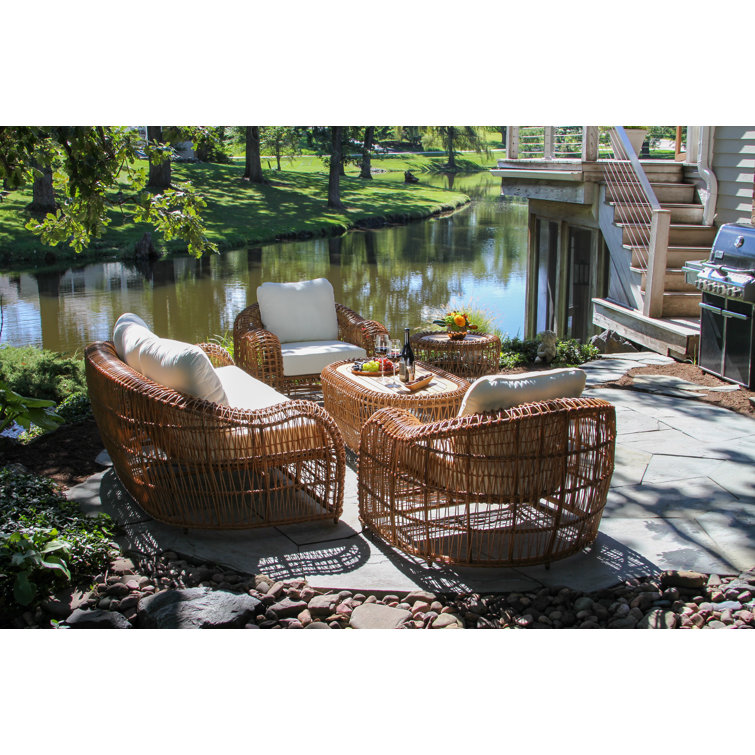 Alyshia 5 Piece Sofa Seating Group with Sunbrella Cushions