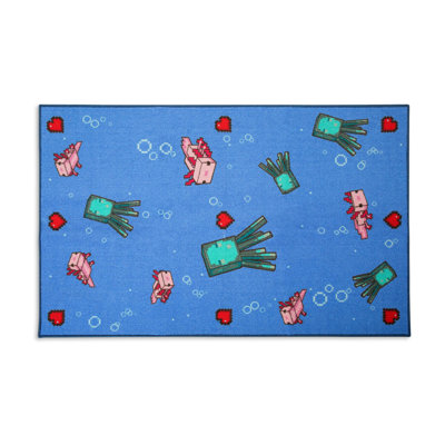 Tapis imprimé sous-marin Minecraft | 60 po x 39 po