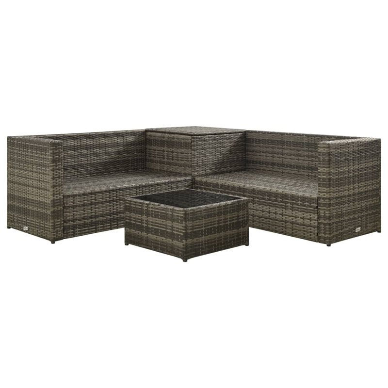 Dawuan 2 Seater Rattan Corner Sofa Set