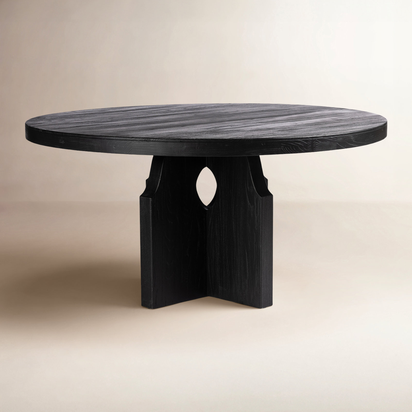 Ludivine 60" Solid Wood Dining Table, Black Elm