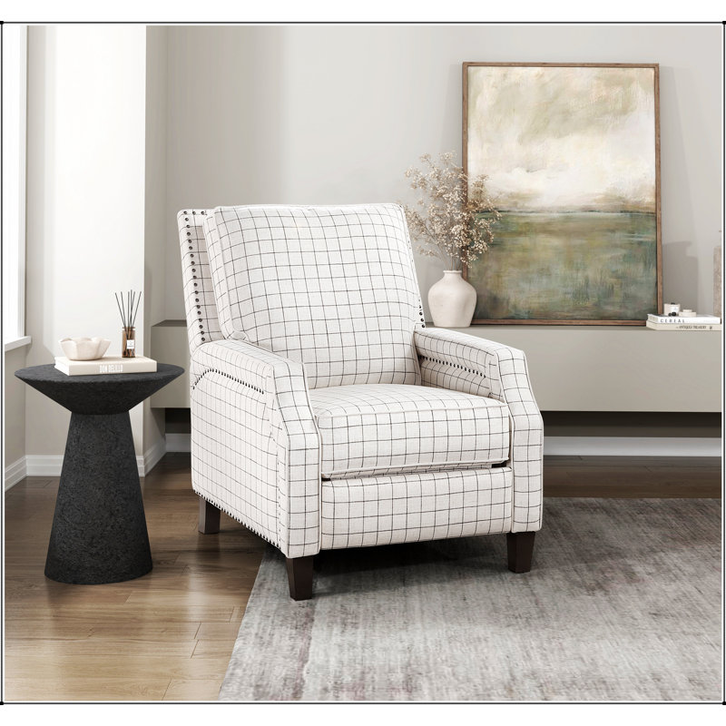 Chaise inclinable à dossier poussoir avec mouvement auto-inclinable, coussin moelleux et design élégant pour les salons modernes