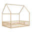 Lits pleine grandeur à structure de maison, lit à plancher en bois de pin, chambre d'enfant de ferme