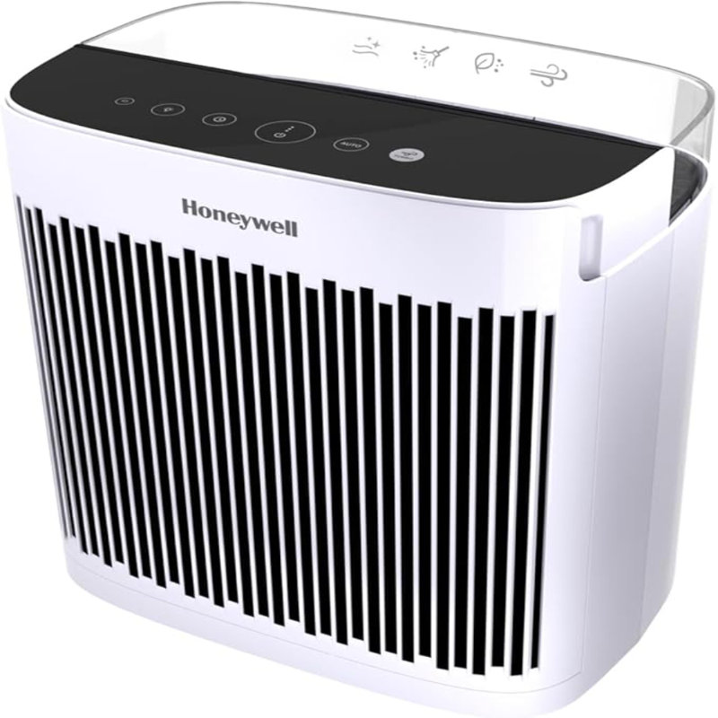 Purificateur d'air HEPA Honeywell Insight avec indicateur de qualité de l'air pour pièces de taille moyenne à grande (190 pieds carrés), blanc - feu de forêt / fumée, pollen, squames d'animaux et purificateur d'air à poussière