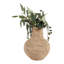 Vase en raphia contemporain tissé à la main pour la décoration intérieure - vase de table moderne avec texture pour comptoir de cuisine - brun clair et brun-132994523