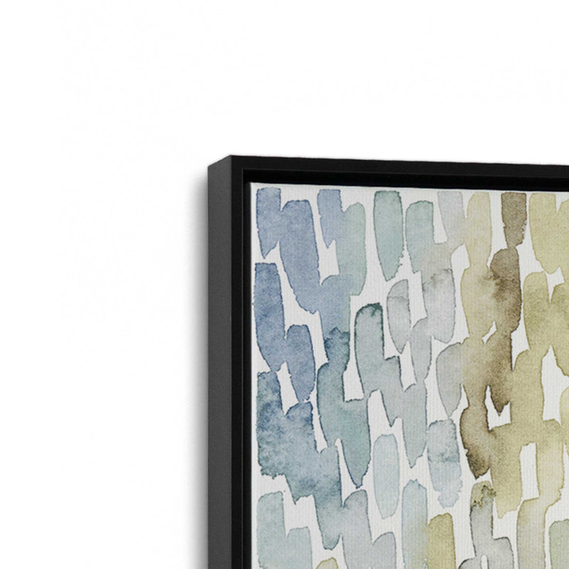«Fluid Abstracts in Earthy Blues II», reproduction sur toile, H 30,75 po x l 20,75 po, Noir satiné