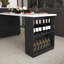 Îlot de cuisine de 80 pouces avec table de salle à manger, comptoir avec prise de courant, chariot de rangement mobile avec armoire et 2 tiroirs, table de préparation pour la cuisine (noir)-375548539