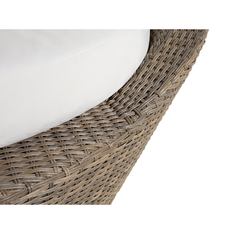165cm Wide Patio Daybed with Cushions, White/Brown