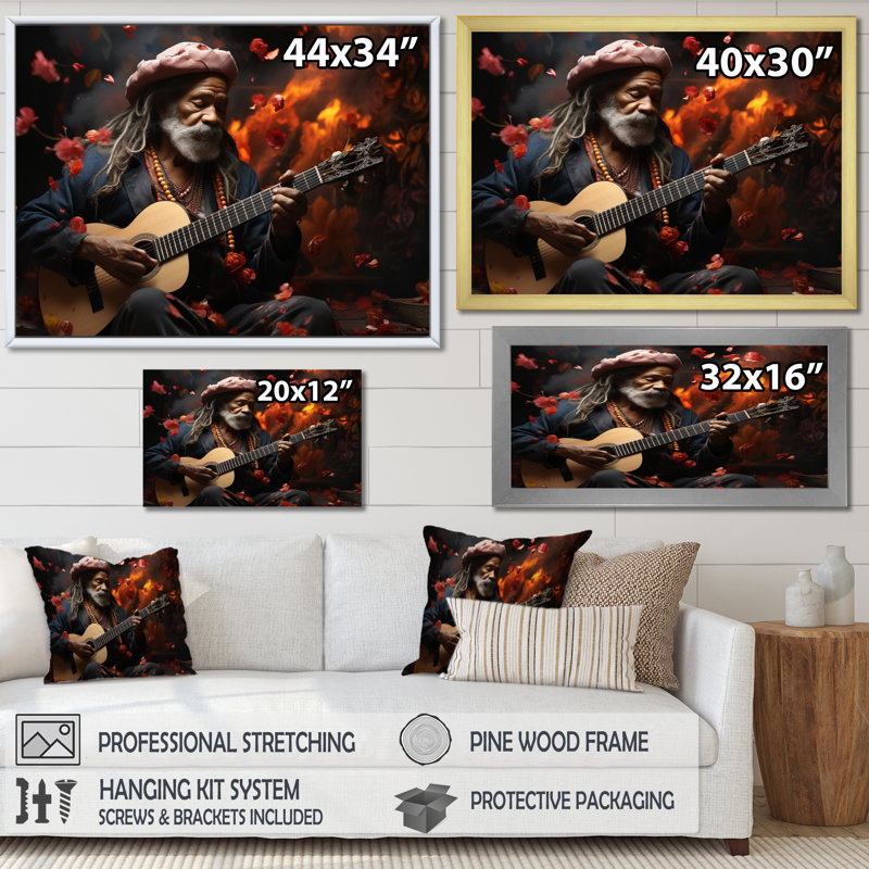 Maclan Bohemian Soulful Serenade - impression, Cadre simple noir, H 12 po x l 20 po x P 1 po