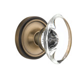 Classic Rosette with Oval Clear Crystal Door Knob