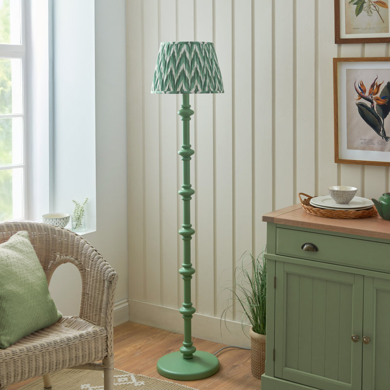 Carnaby 158cm Traditional Floor Lamp, Green/White, Green