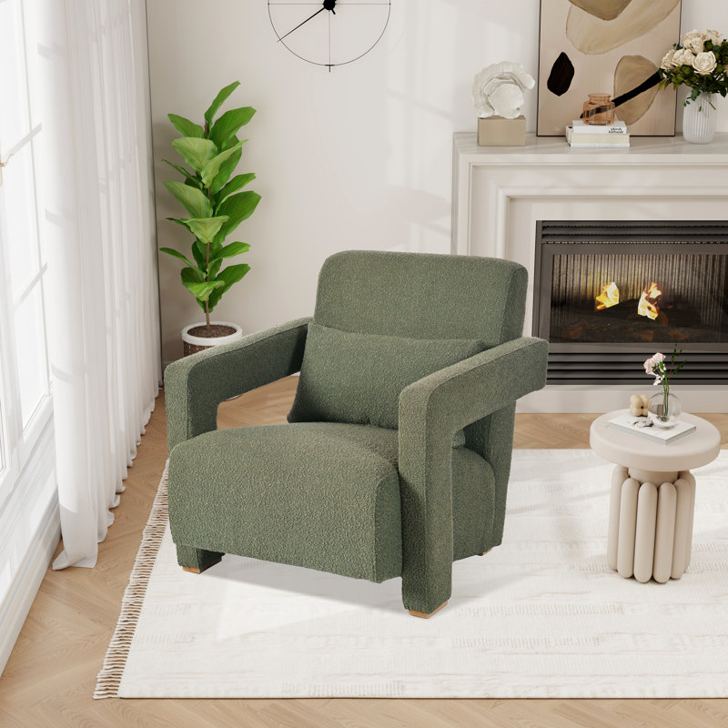 Fauteuil d'appoint rembourré l 30,2 po, Boucle verte