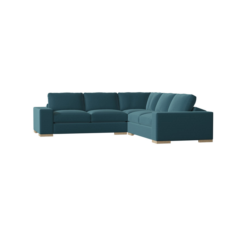 Brann Upholstered L-Shaped Sectional Symmetrical, Natural, Lucky Turquoise