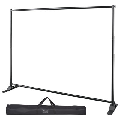10' Telescopic Adjustable Backdrop Stand Trade Show Photo Display Wall Exhibitor