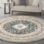 Tapis médaillon vert / ivoire Kawamoto-409300899