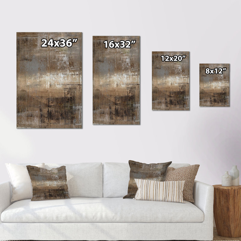 «Brown rencontre le gris», art abstrait moderne et contemporain sur toile, H 36 po x l 24 po, Toile tendue, Sans cadre