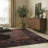 Claret Black Themed Traditional Motif Ethnic Floral Patterned Creative Vintage Decorative Carpet-774090619