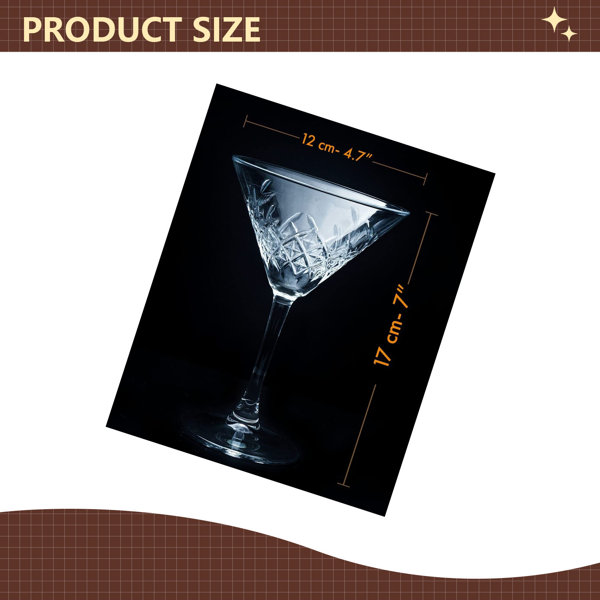 School of Fish 10oz Martini Cocktail Glass, Set of 4