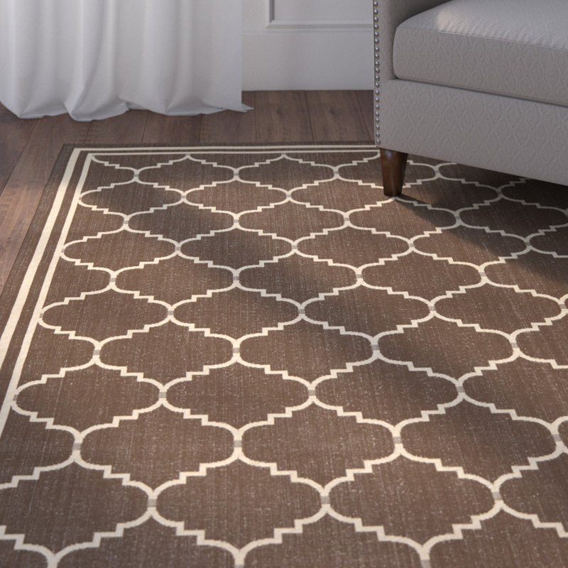 Herefordshire Performance Geometric Indoor/Outdoor Area Rug, Rectangle 4' x 5'7"