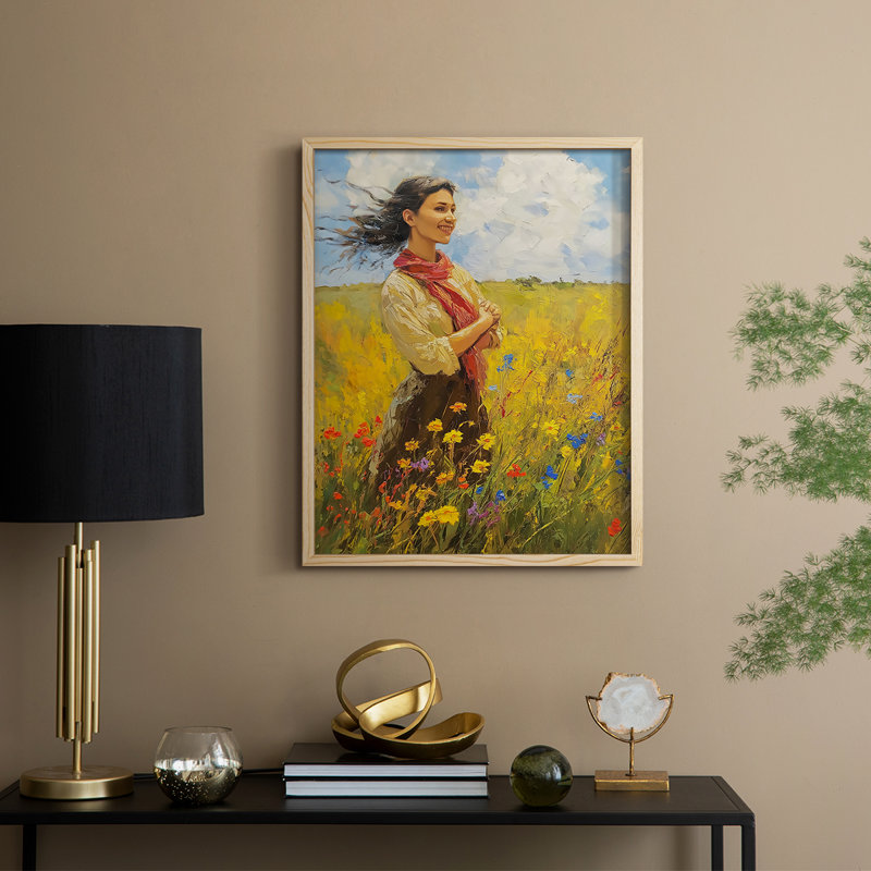 Reproduction encadrée WOMEN Series CCLxxxxi - bois massif, H 30 po x l 24 po, Naturel