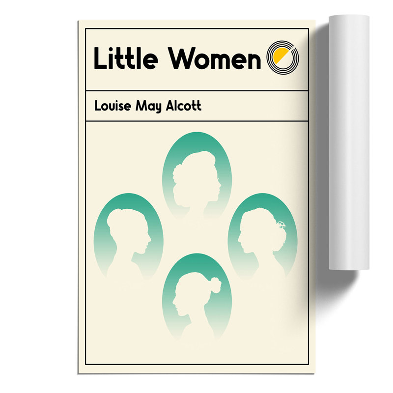 Book Cover Little Women Louise May Alcott - Frameless Print, 59cm H x 42cm W x 0.1cm D