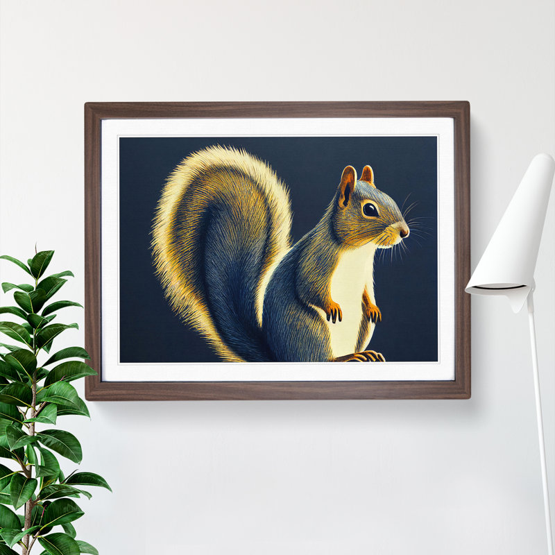 Lovely Squirrel - Single Picture Frame Print, 34cm H x 46cm W, Brown