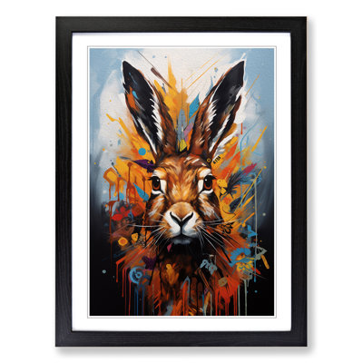 Hare Hard Edge - Single Picture Frame Print on Wood