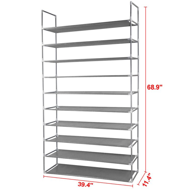 50-Pair Shoe Rack, Grey