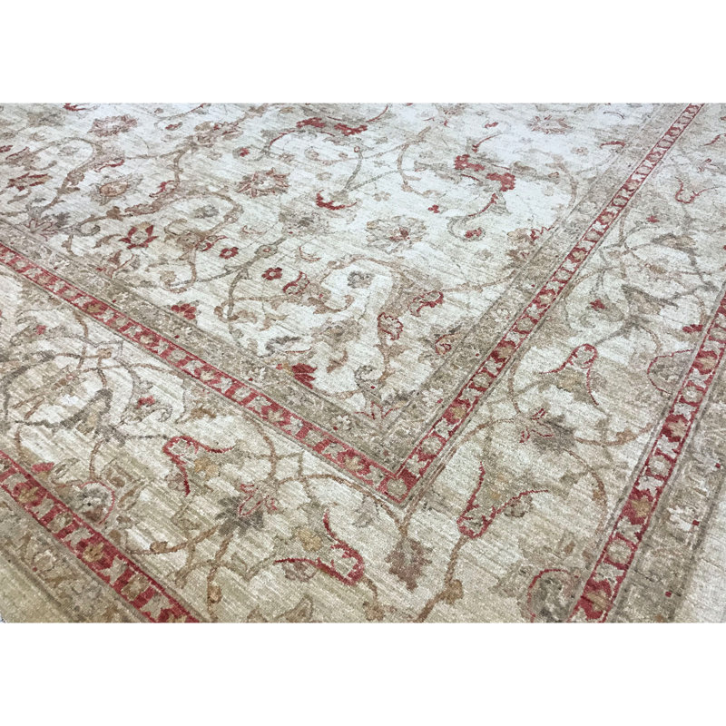 Hand-Knotted High-Quality Ivory Area Rug