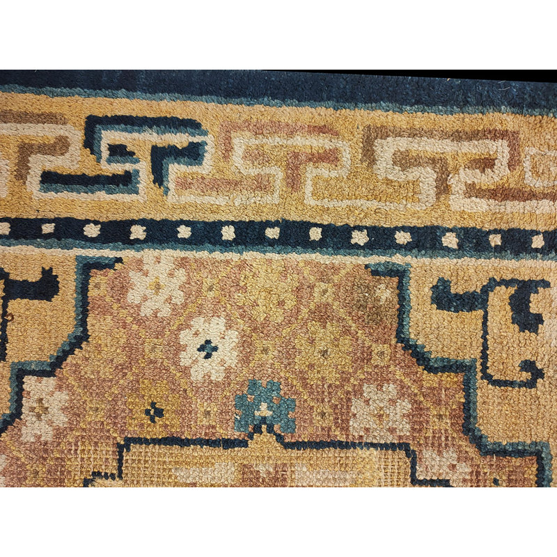 Petit tapis antique chinois Ningxia