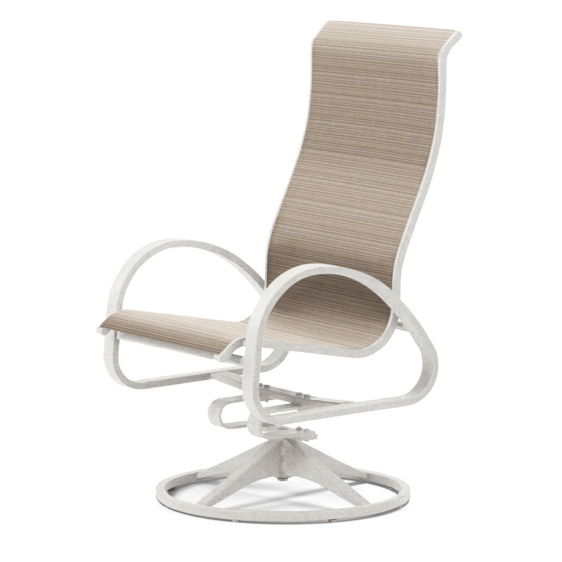 Fauteuil de patio pivotant Hiraku, Neige texturée, Newport