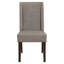 Ensemble de 2 chaises d'appoint contemporaines aux tons bruns avec revêtement en polyester gris et structure en bois massif