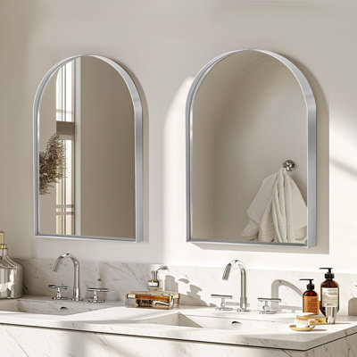 Brenai Recessed Framed 1 Door Medicine Cabinet with 2 Adjustable Shelves