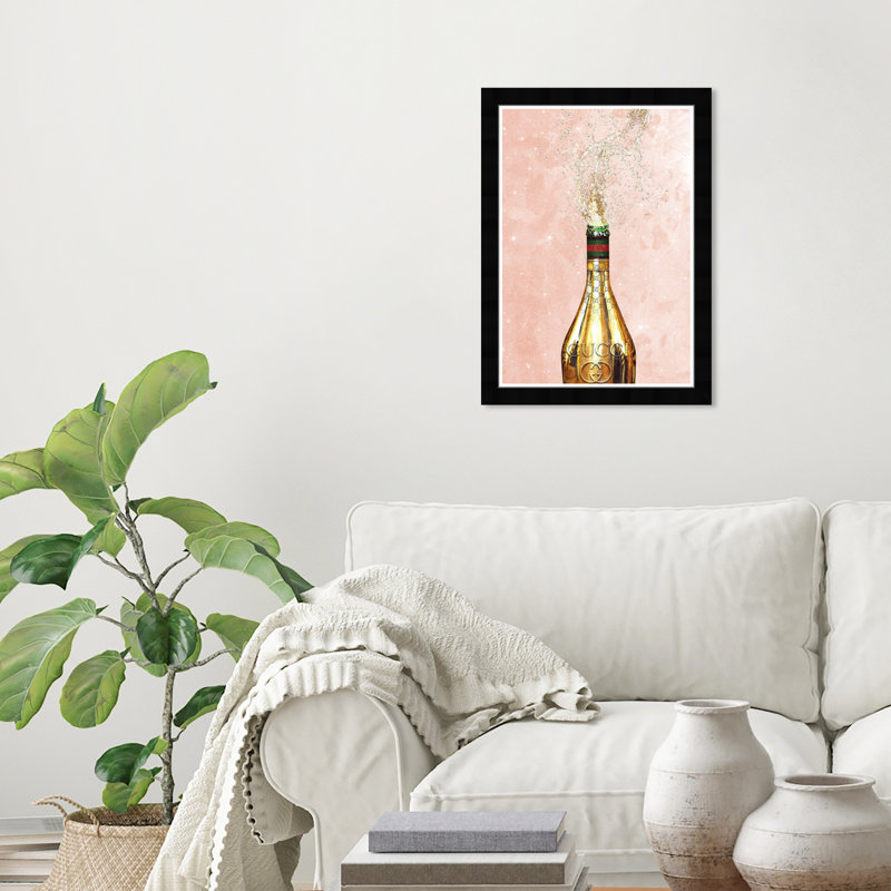 «Blush Italian Champagne», impression encadrée, Cadre noir