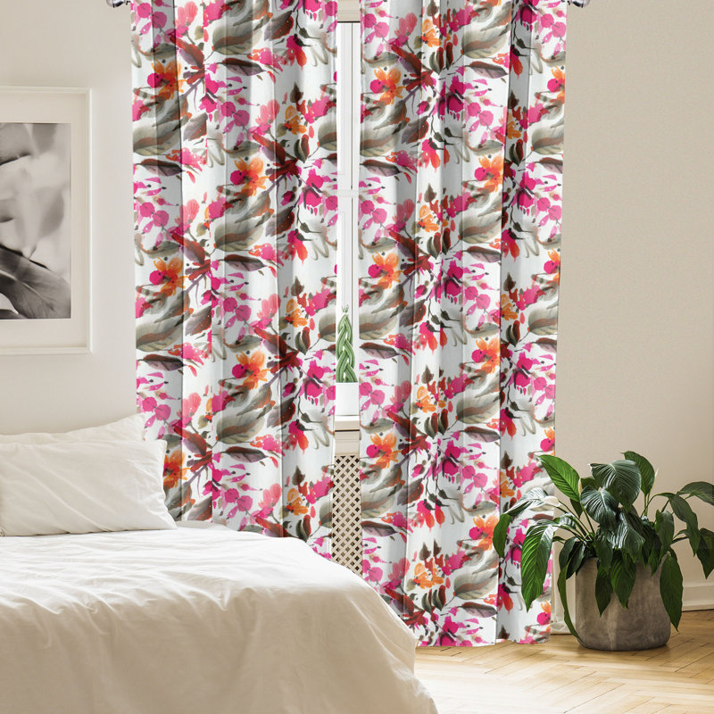Semi Sheer Curtain Pair, 56" W x 63" L