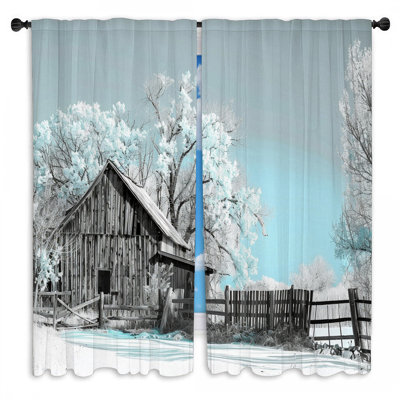 Rideaux de fenêtre de grange, rideaux décoratifs, 2 panneaux