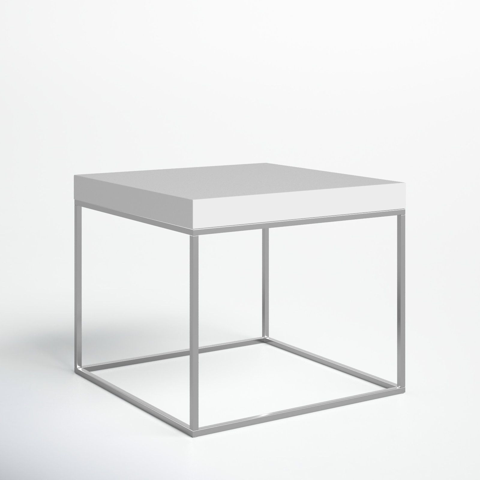 Fred 24" Walnut End Table, Alabaster