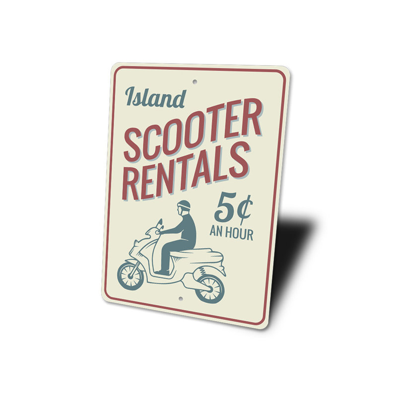 Enseigne en aluminium Scooter, H 18 po x l 12 po x P 0,06 po