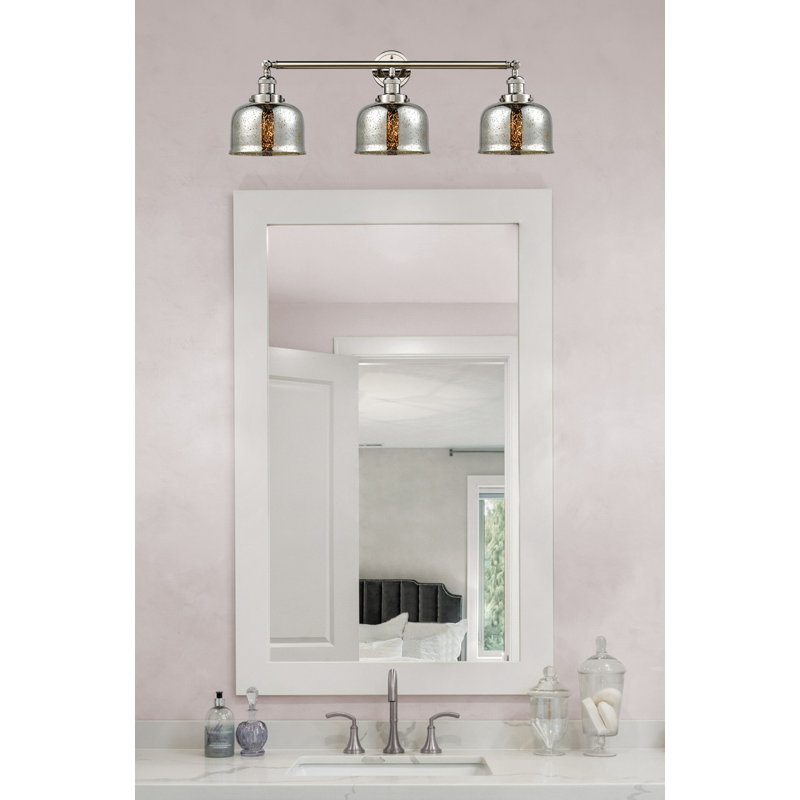 Éclairage pour salle de bain 3 lumières Hanif, Ampoule non incluse, Nickel poli