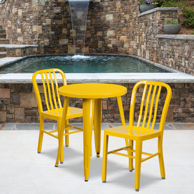 Alston Metal Indoor/Outdoor 3 Piece Dining Set